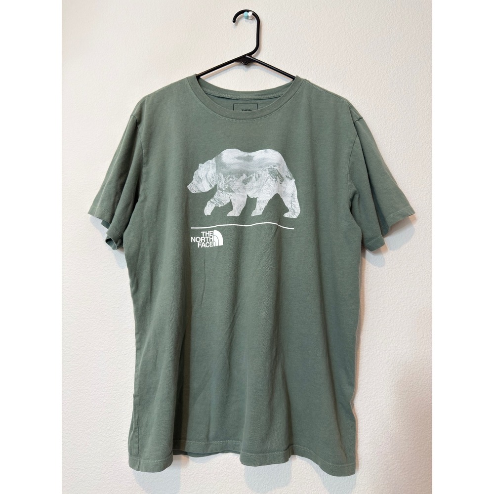 The‎ North Face Graphic Tee Mens Large Green Fair Bear Mountain ML056